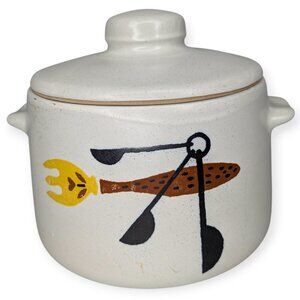 VTG West Bend Cooker/Bean Pot Stoneware Crock Mid Century 2 Quart USA Pottery